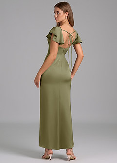 Azazie Demia Bridesmaid Dresses Pistachio Sheath Sweetheart Neckline Stretch Satin Dress image2
