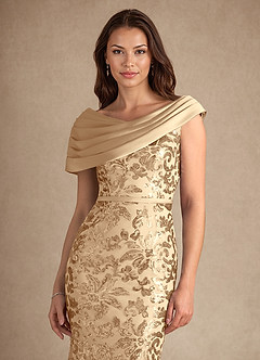 Azazie Marion Mother of the Bride Dresses Champagne Mermaid Sequins Dress image5