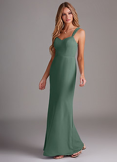 Azazie Denice Brautjungfernkleider Etui Gefaltet Chiffon Kleid Seemoos image3