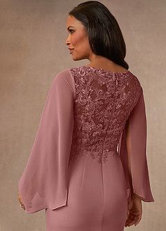 Azazie Perry Mother of the Bride Dresses Desert Rose Mermaid V-Neck Lace Chiffon Dress image4