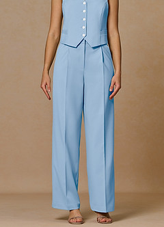 front Rowan Azul Cielo Pantalones de rendimiento de tejido refinado