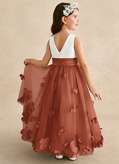 Azazie Vi Flower Girl Dresses Auburn A-Line Sleeveless Tulle Dress image1