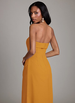 Azazie Aretha Brudepigekjoler En streg Stropløs Chiffon Gulv-længde Kjole image4