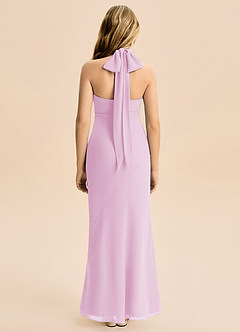 Azazie Velli Junior Meerjungfrau-Linie Hoher Kragen Chiffon Kleid Bonbonrosa image2