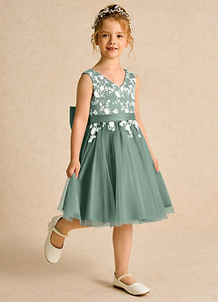 Azazie Butterfly Flower Girl Klänningar Klänning A-Line i Spets image3