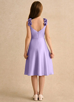 Azazie Resa Girls Formal Venta final Vestido de Lila de Satin Mate de Corte en A con Plisado image2