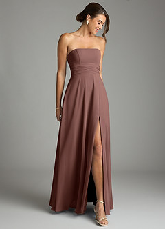 Azazie Tamira Suknie dla druhen Linia A Pofałdowany Szyfon Do ziemi Sukienka image2