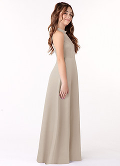 Azazie Laurel Junior Frost A-Line Stretch Satin Dress image2