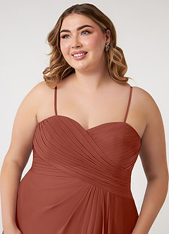 Azazie Arabella Allure Bridesmaid Dresses Auburn A-Line Sweetheart Neckline Chiffon Convertible Dress image19