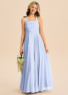 Azazie Kady Junior Ice A-Line Sweetheart Neckline Chiffon Dress image4