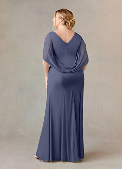 Azazie Belladonna Mother of the Bride Dresses Stormy Mermaid Scoop Pleated Mesh Dress image9