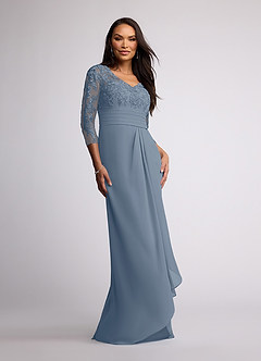 Azazie Joan Mother of the Bride Dresses Twilight Sheath V-Neck Lace Chiffon Dress image1