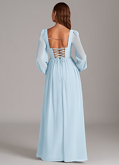 Azazie Maree Bridesmaid Dresses Sky Blue A-Line Corset Chiffon Dress image6