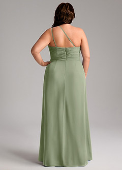 Azazie Eren Abiti da Damigella Abito Tubino in Chiffon Monospalla Pistacchio image10