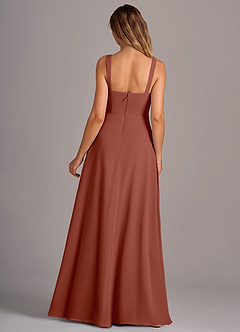 Azazie Debra Bridesmaid Dresses Auburn A-Line with Pockets Chiffon Convertible Dress image6