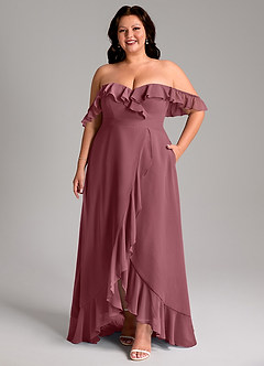 Azazie Lyra Bridesmaid Dresses Desert Rose A-Line Chiffon Convertible Dress image11