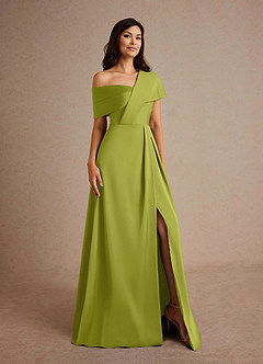 Azazie Milton Mère de la mariée Robes Robe Trapèze en Satin extensible Plissée Citronnelle image8