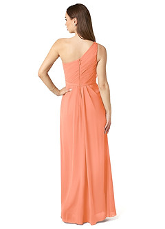 Azazie Sharon laatste Uitverkoop Jurk van Chiffon met A-Lijn One-Shoulder Zonsondergang image2