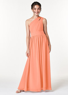 Azazie Molly Junior Sunset A-Line Pleated Chiffon Dress image1