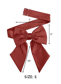 front Matching Color Matte Satin Sash with Back Bow