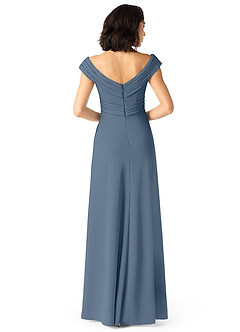 Azazie Evita Bridesmaid Dresses Twilight A-Line Off the Shoulder Stretch Crepe Dress image2