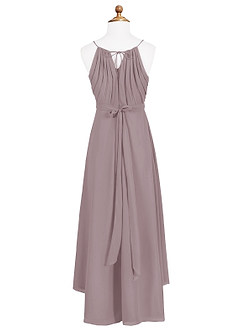 Azazie Oaklynn Junior Robe Trapèze en Mousseline de soie Plissée Crépuscule image7