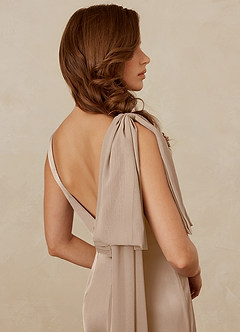 Christian Siriano Bridal for Azazie 1011 Brautjungfernkleider Meerjungfrau-Linie Schleifen Stretch-Satin Kleid Taupe image10