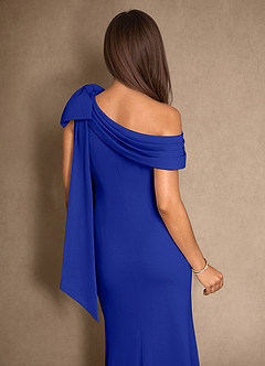 Azazie Myers Mother of the Bride Dresses Royal Blue Mermaid Pleated Stretch Crepe Dress image6