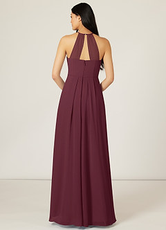 Azazie Sarah Final Sale Cabernet Empire Pleated Chiffon Dress image2