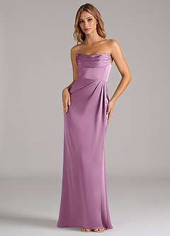 Azazie Johana Bridesmaid Dresses Wisteria Mermaid Off the Shoulder Stretch Satin Convertible Dress image5