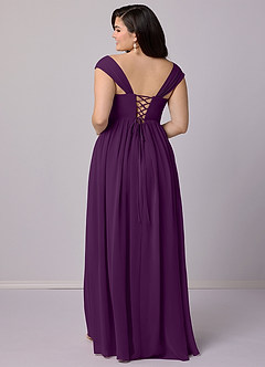 Barbie ♥ Azazie Bridesmaid Dresses Grape A-Line Corset Chiffon Dress image10