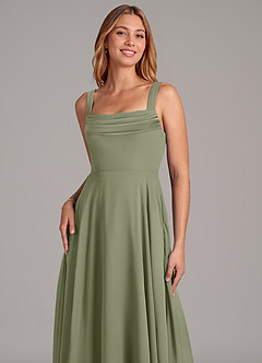 Azazie Shaude Bridesmaid Dresses Pistachio A-Line Pleated Chiffon Dress image5