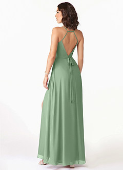 Azazie Mandy Vente Finale Robe A-ligne en Mousseline de soie Encolure en Forme de Cœur Desert Rose image4