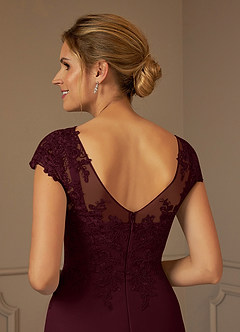 Azazie Terrano vestidos de madre de la novia Vestido de Cabernet de Encaje de Corte En A con Cucharón image5