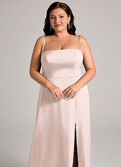 Azazie Wren Bridesmaid Dresses Blushing Pink A-Line Strapless Stretch Satin Convertible Dress image13