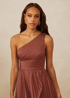 Christian Siriano Bridal for Azazie 1008 Bridesmaid Dresses Auburn A-Line One Shoulder Stretch Satin Dress image8
