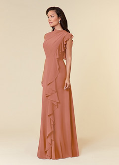 Azazie Narine Mother of the Bride Dresses MAI TAI A-Line High Neckline Pleated Chiffon Dress image2