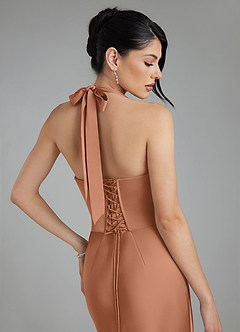Azazie Torrance Brautjungfernkleider Meerjungfrau-Linie Korsett Stretch-Satin Kleid Bronzer image2