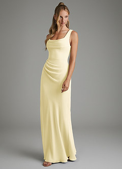 Azazie Asa Bridesmaid Dresses Lemon Sorbet Sheath Corset Chiffon Dress image5