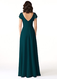 Azazie Omari Bridesmaid Dresses Pine A-Line Chiffon Dress image2