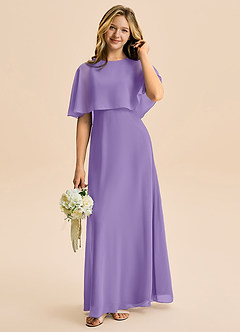 Azazie Maris Junior Abito A-Line in Chiffon Tahiti image1