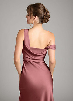 Azazie Madelyn Bridesmaid Dresses Amethyst Mermaid One Shoulder Stretch Satin Convertible Dress image7