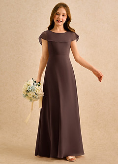 Azazie Kittie Girls Formal Flower Girl Klänningar Klänning A-Line i Chiffong image6