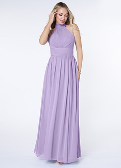 Azazie Iman Bridesmaid Dresses Lilac A-Line A-Line Ruched Chiffon Dress image4