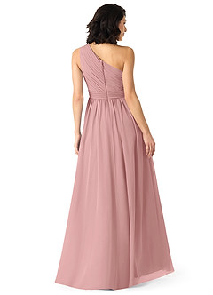Azazie Mathilda Bridesmaid Dresses Dusty Rose A-Line One Shoulder Chiffon Dress image3