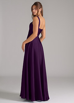 Azazie Shaude Robes de demoiselle d'honneur Robe Trapèze en Satin extensible Plissée Grain De Raisin image7