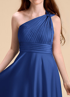 Azazie Charlize Junior Klä av A-Line i Stretch Satin Plisserad image7