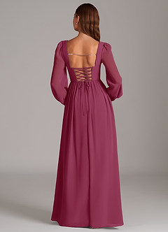 Azazie Maree Bridesmaid Dresses Mulberry A-Line Corset Chiffon Dress image6