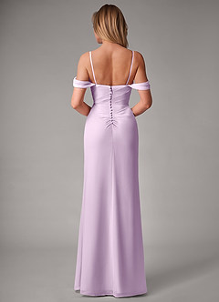 Azazie Haisley Bridesmaid Dresses Frosted Lilac Sheath Off the Shoulder Chiffon Convertible Dress image7