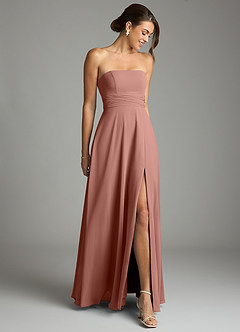 Azazie Tamira Suknie dla druhen Linia A Pofałdowany Szyfon Do ziemi Sukienka image2